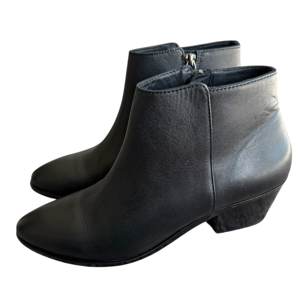 Thursday Boot Company Black Leather Ankle Booties Size 10.5 Side Zipper